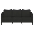 Canapé à 3 places Noir 180 cm Tissu