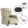 Fauteuil inclinable de massage électrique crème similicuir