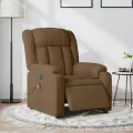Fauteuil inclinable de massage électrique marron tissu