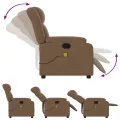 Fauteuil inclinable de massage électrique marron tissu