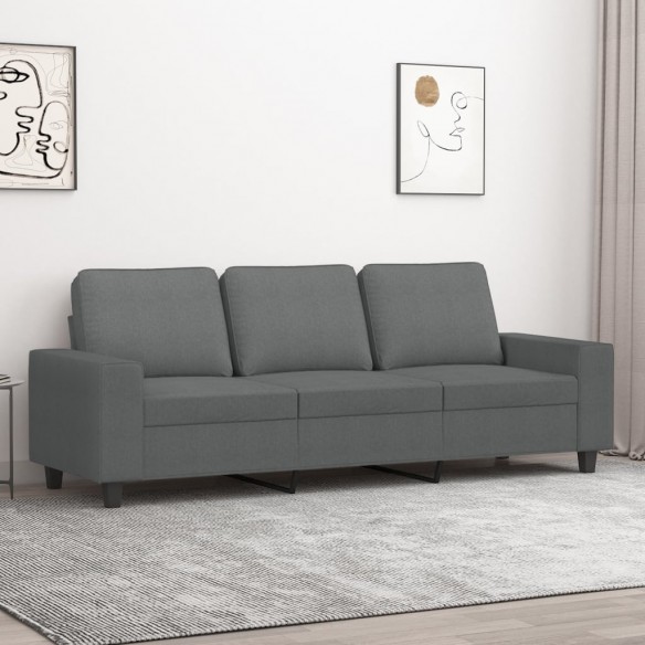 Canapé à 3 places Gris foncé 180 cm Tissu