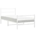 Cadre de lit métal avec tête de lit/pied de lit blanc 107x203cm