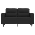Canapé à 2 places Noir 120 cm Tissu microfibre
