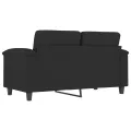 Canapé à 2 places Noir 120 cm Tissu microfibre