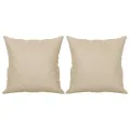 Canapé 3 places avec oreillers crème 180 cm tissu microfibre
