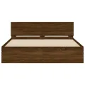 Cadre de lit avec tête de lit chêne marron 150x200 cm