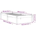 Cadre de lit cire marron 90x200 cm bois de pin massif