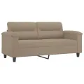 Ensemble de canapés 2 pcs avec coussins Taupe Tissu microfibre