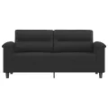 Canapé à 2 places Noir 140 cm Tissu microfibre