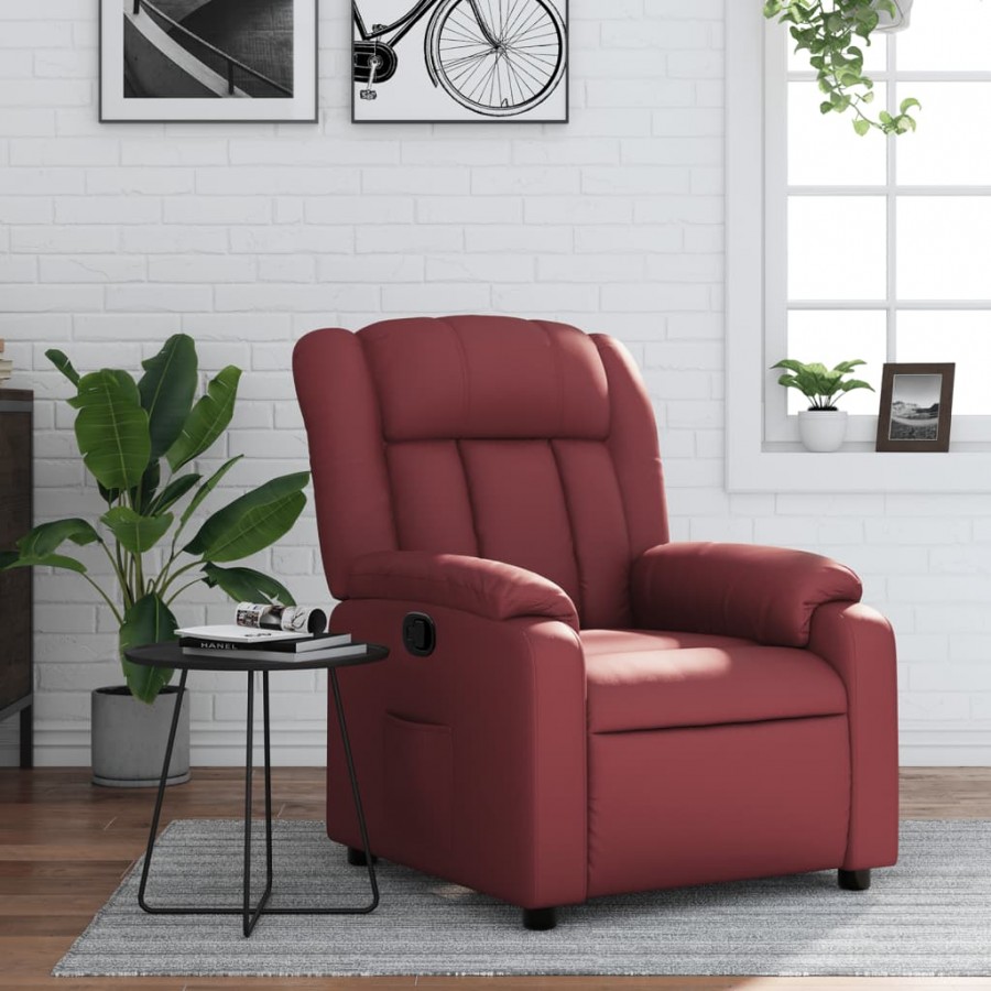 Fauteuil inclinable Rouge bordeaux Similicuir