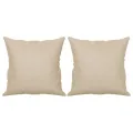 Canapé 2 places avec oreillers crème 120 cm tissu microfibre