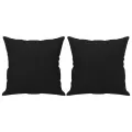 Canapé 2 places avec oreillers noir 140 cm tissu microfibre