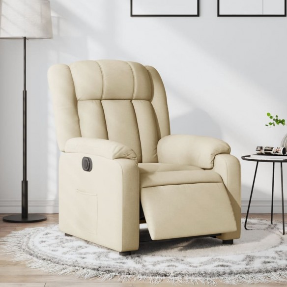 Fauteuil inclinable électrique Crème Tissu