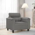 Fauteuil gris foncé 60 cm tissu microfibre
