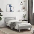 Cadre de lit avec tête de lit sonoma gris 75x190 cm