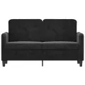 Canapé à 2 places Noir 120 cm Velours