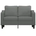 Canapé à 2 places Gris foncé 120 cm Tissu