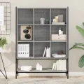 Bibliothèque sonoma gris 102x30x141,5 cm bois d'ingénierie