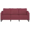Canapé à 3 places Rouge bordeaux 180 cm Tissu