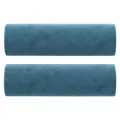Canapé 2 places avec oreillers décoratifs bleu 140 cm velours