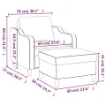 Fauteuil avec repose-pied Jaune clair 60 cm Tissu