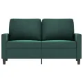 Canapé à 2 places Vert foncé 120 cm Velours