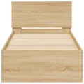Cadre de lit tête de lit chêne sonoma 90x190 cm bois ingénierie