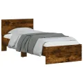 Cadre de lit tête de lit chêne fumé 75x190 cm bois ingénierie