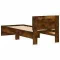 Cadre de lit tête de lit chêne fumé 75x190 cm bois ingénierie