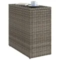 Table d'appoint de jardin avec dessus en verre gris rotin