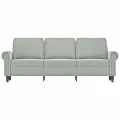 Canapé à 3 places Gris clair 180 cm Velours