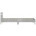 Cadre de lit tête de lit et lumières LED gris béton 100x200 cm
