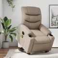 Fauteuil inclinable de massage électrique cappuccino similicuir