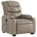 Fauteuil inclinable de massage électrique cappuccino similicuir