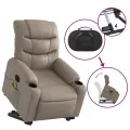 Fauteuil inclinable de massage électrique cappuccino similicuir