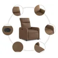 Fauteuil inclinable électrique Marron Tissu