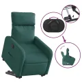 Fauteuil inclinable électrique vert foncé tissu