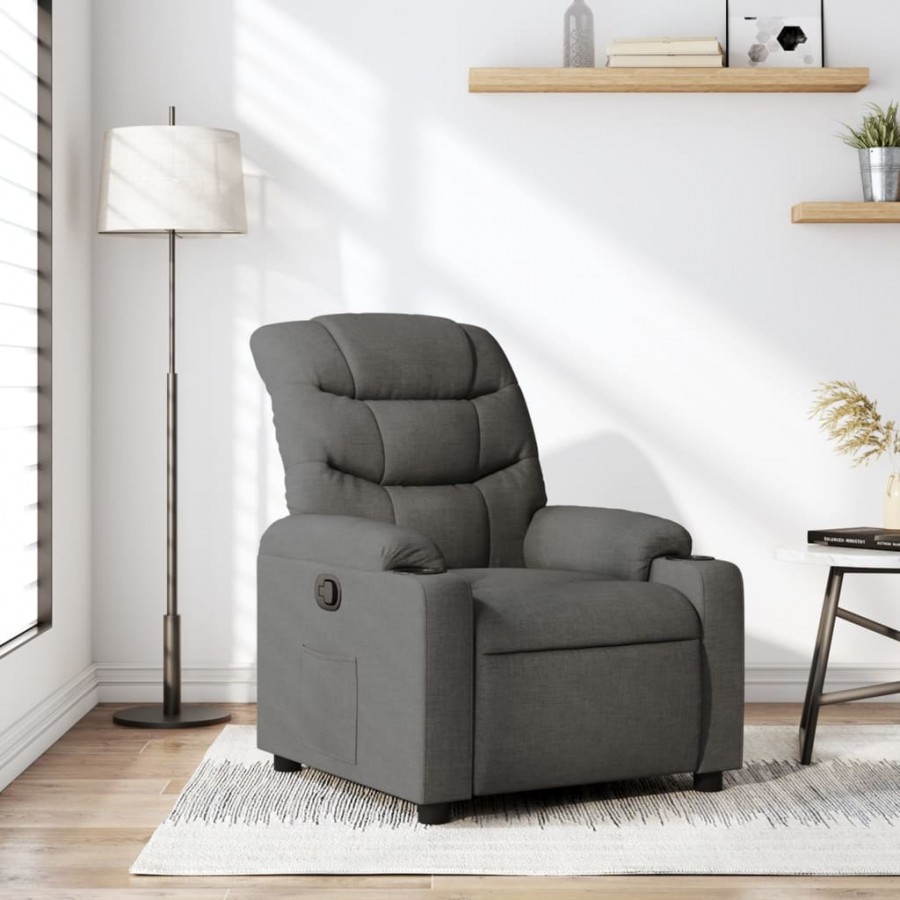 Fauteuil inclinable Gris foncé Tissu