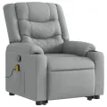 Fauteuil de massage inclinable Gris clair Tissu