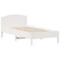 Cadre de lit avec tête de lit blanc 90x190cm bois de pin massif