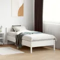 Cadre de lit avec tête de lit blanc 90x190cm bois de pin massif