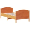 Cadre de lit et tête de lit cire marron 100x200 cm bois de pin