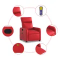 Fauteuil de massage inclinable rouge similicuir