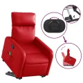 Fauteuil inclinable de massage électrique rouge similicuir