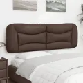 Coussin de tête de lit marron 160 cm similicuir