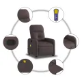 Fauteuil de massage inclinable Marron foncé Tissu