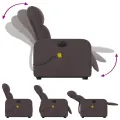Fauteuil inclinable de massage électrique Marron foncé Tissu