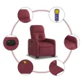 Fauteuil inclinable de massage électrique Rouge bordeaux Tissu