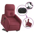 Fauteuil inclinable de massage électrique Rouge bordeaux Tissu