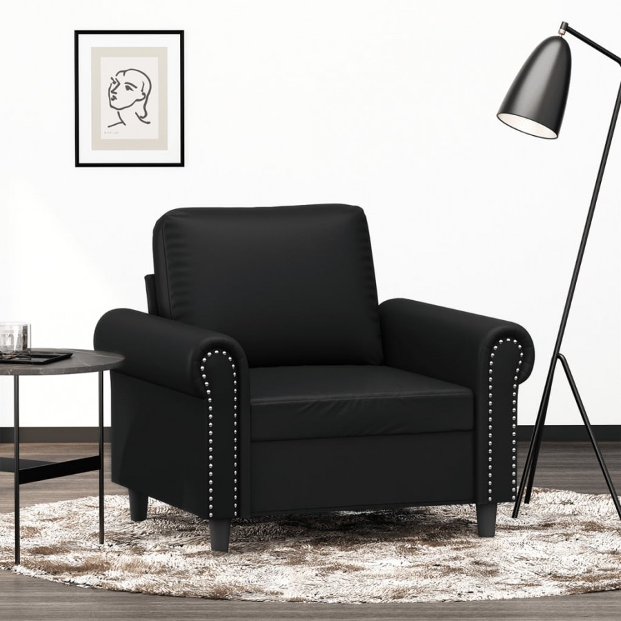 Fauteuil Noir 60 cm Similicuir